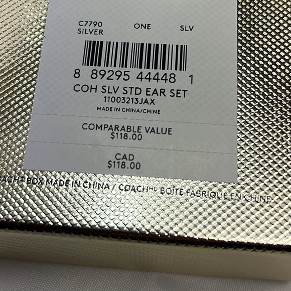 COACH NWT Signature Stud Earring Set / Trio Gift Box - Silver-tone - Picture 7 of 8